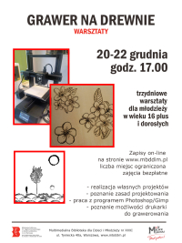 Grawer na drewnie - warsztaty